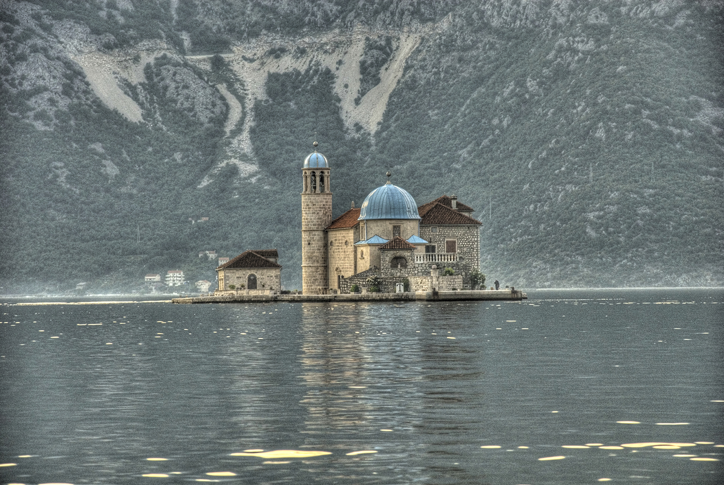 Bay of Kotor coastline and mountains